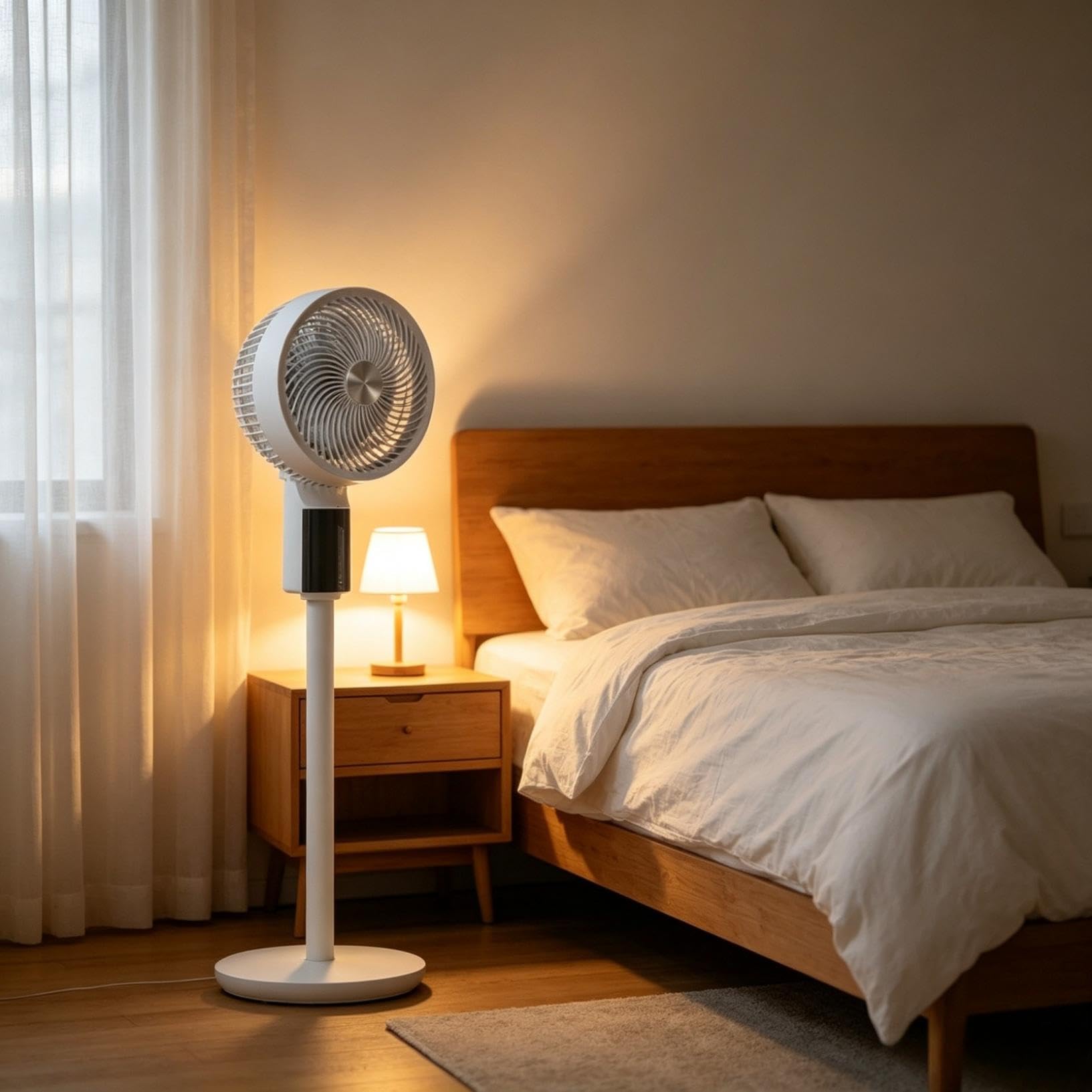 Ventilatore a piantana silenzioso con telecomando, regolabile in altezza, motore DC con 12 velocità, oscillazione 3D, timer, ventilatore da pavimento per casa e ufficio, 24 dB