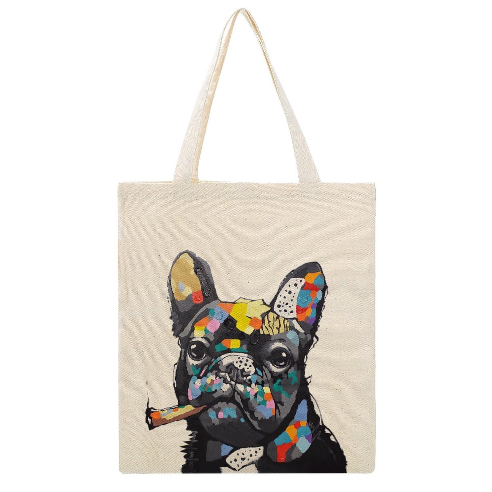 Amazon.co.jp: フレンチブルドッグ 油彩 油絵 犬柄 トートバッグ