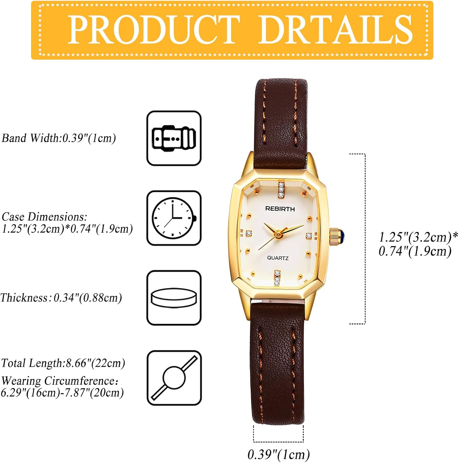 Lancardo Elegant Women Square Watch: Analog Quartz White Dial Shine Rhinestone Ladys Casual Fashion Leather Strap Timepiece - Image 2