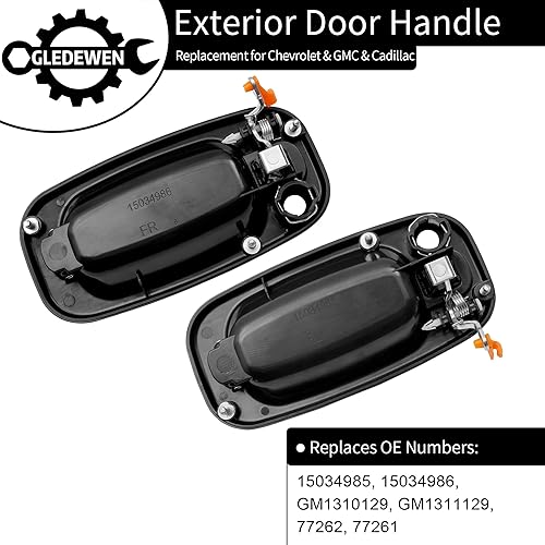 Miniatura 3 de Manijas de puerta exteriores, compatibles con Chevy Silverado Suburban Tahoe Avalanche 1999-2007, GMC Sierra Yukon, Cadillac Escalade, palanca