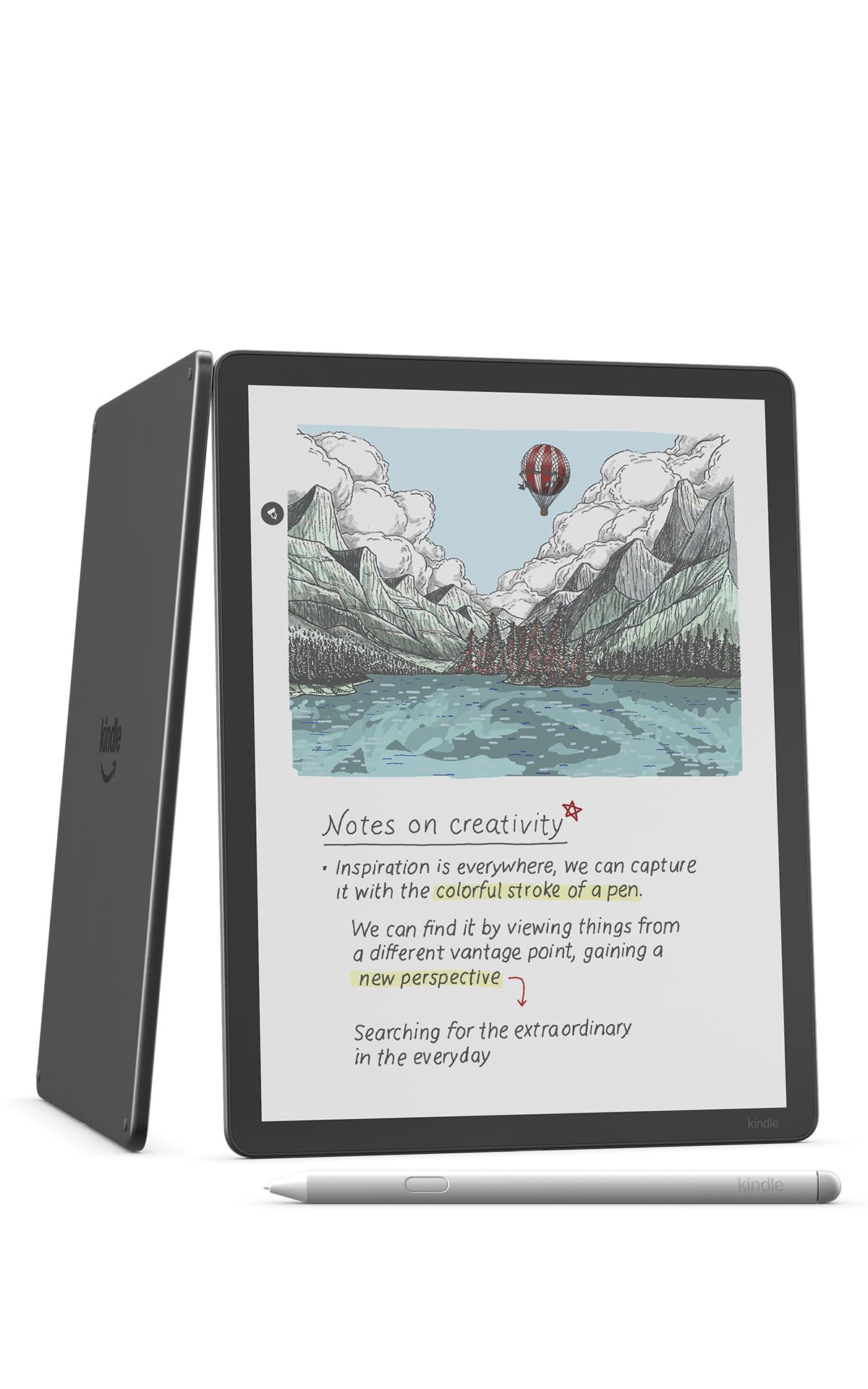 Amazon Kindle Scribe Colorsoft 32 GB (newest gen) — 11" paper-like colour display with front light — Thin, light, powerful — Write in the built-in notebook, documents and books - Graphite — view 2