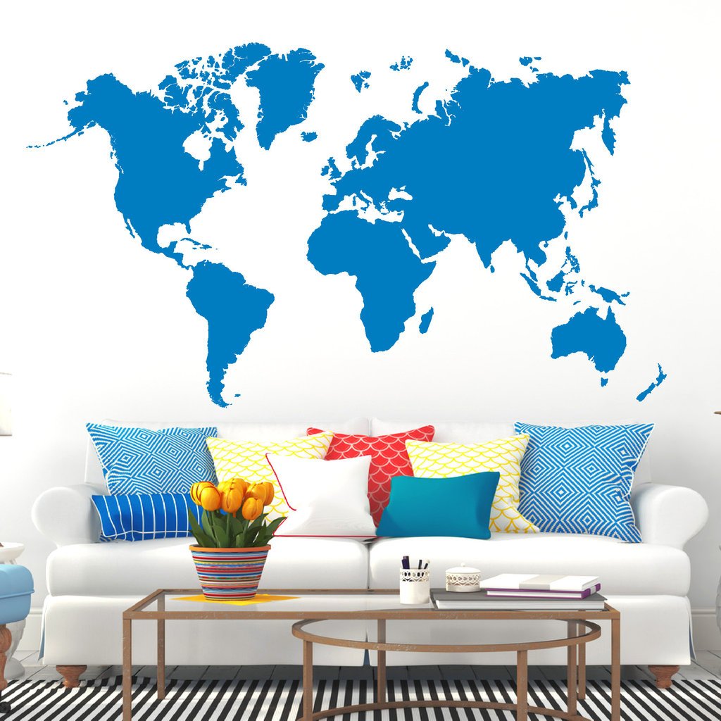 Wall Decals World Map JustLikeWood 3D Wooden World Map Wall Art, Prime