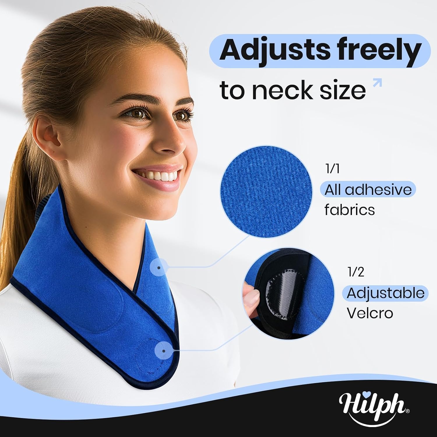 Hilph Refillable Neck Ice Pack Wrap, Wearable Ice Bag for Neck Pain Relief & Cooling, 2 Hours Long Lasting Cold Therapy for Muscle Relief, Hot Flashes, Summer Heat, Headache, Migraine, Injuries