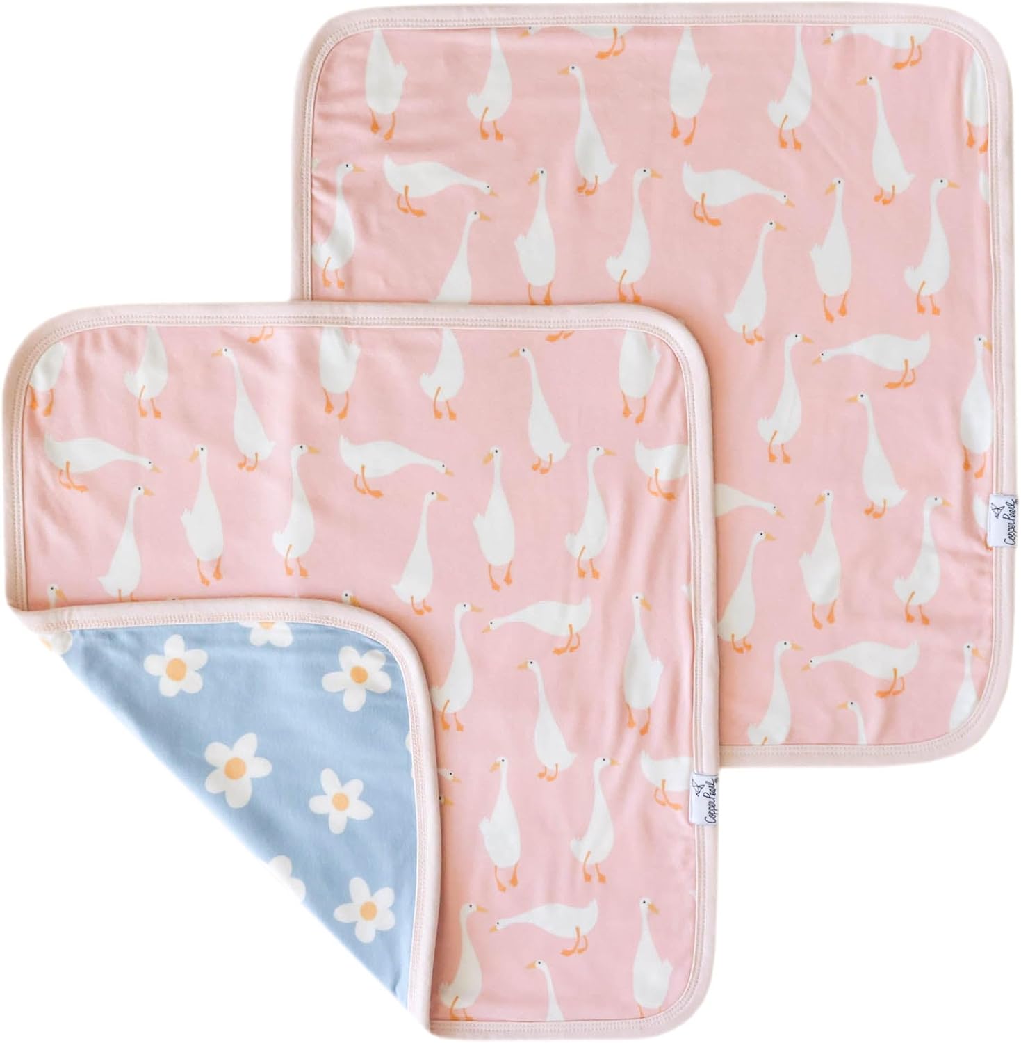 Copper Pearl Baby Security Blanket Set of 2 - Portable Size for Self-Soothing On-The-Go, Ideal Baby Blankets for Boys and Girls, Ultra-Soft, and Gift-Ready Loveys - Goosie