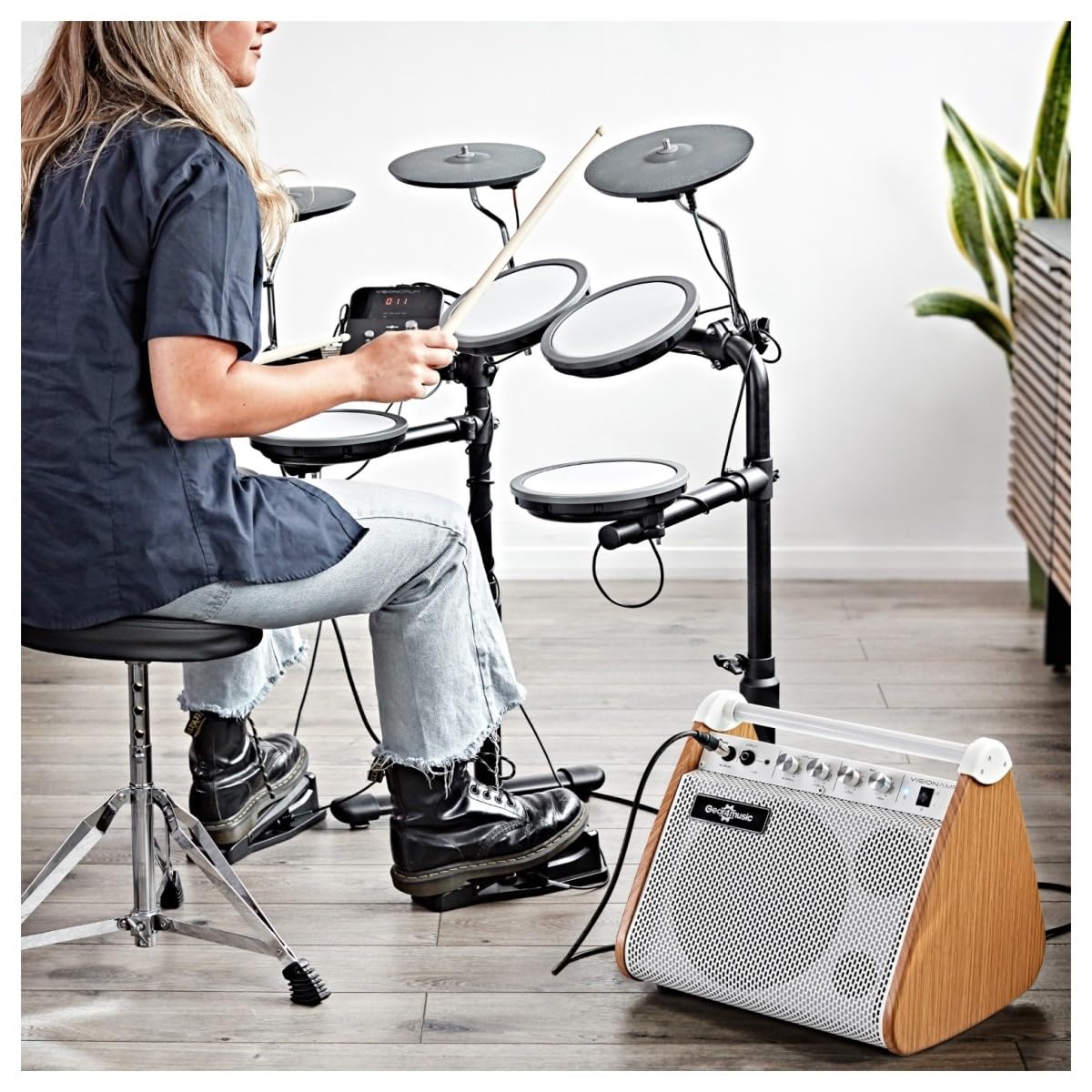 VISIONAMP Ampli pour Batterie Electronique & Clavier de Piano Numérique Portable - 50W