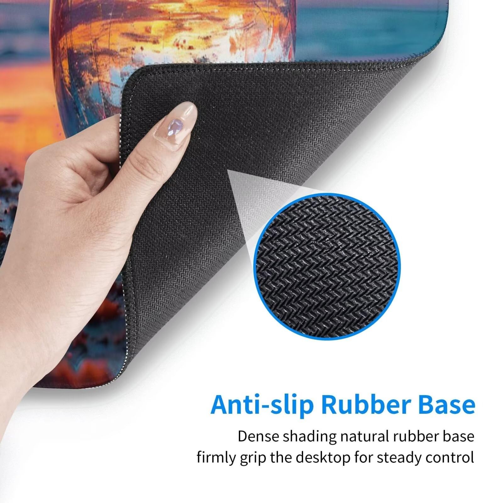 Tappetino Mouse, Tappetino Mouse Gaming Grande XXL 1500x800x3mm Tappetino Scrivania Mouse Pad, Base in Gomma Antiscivolo, Bordi Cuciti,Lavabile, Mousepad per Ufficio e Gaming (Sfera di cristallo) R624