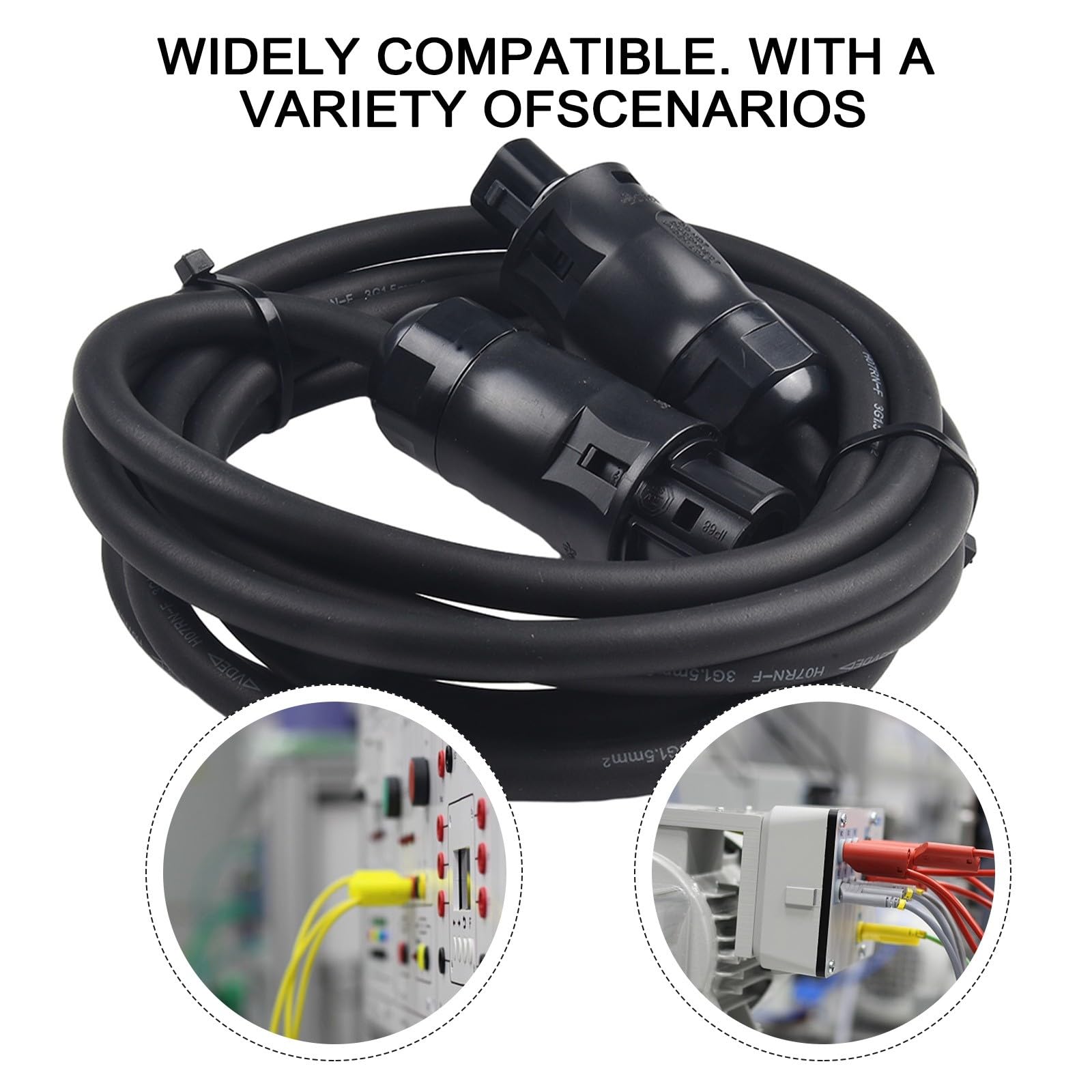 Kabel przyłączeniowy AC z żeńskim BC01 do H07RN-F 3 x 1,5 mm², gumowy kabel, 3-rdzeniowy adapter przedłużający do falowników, 2-10 do miernika M10