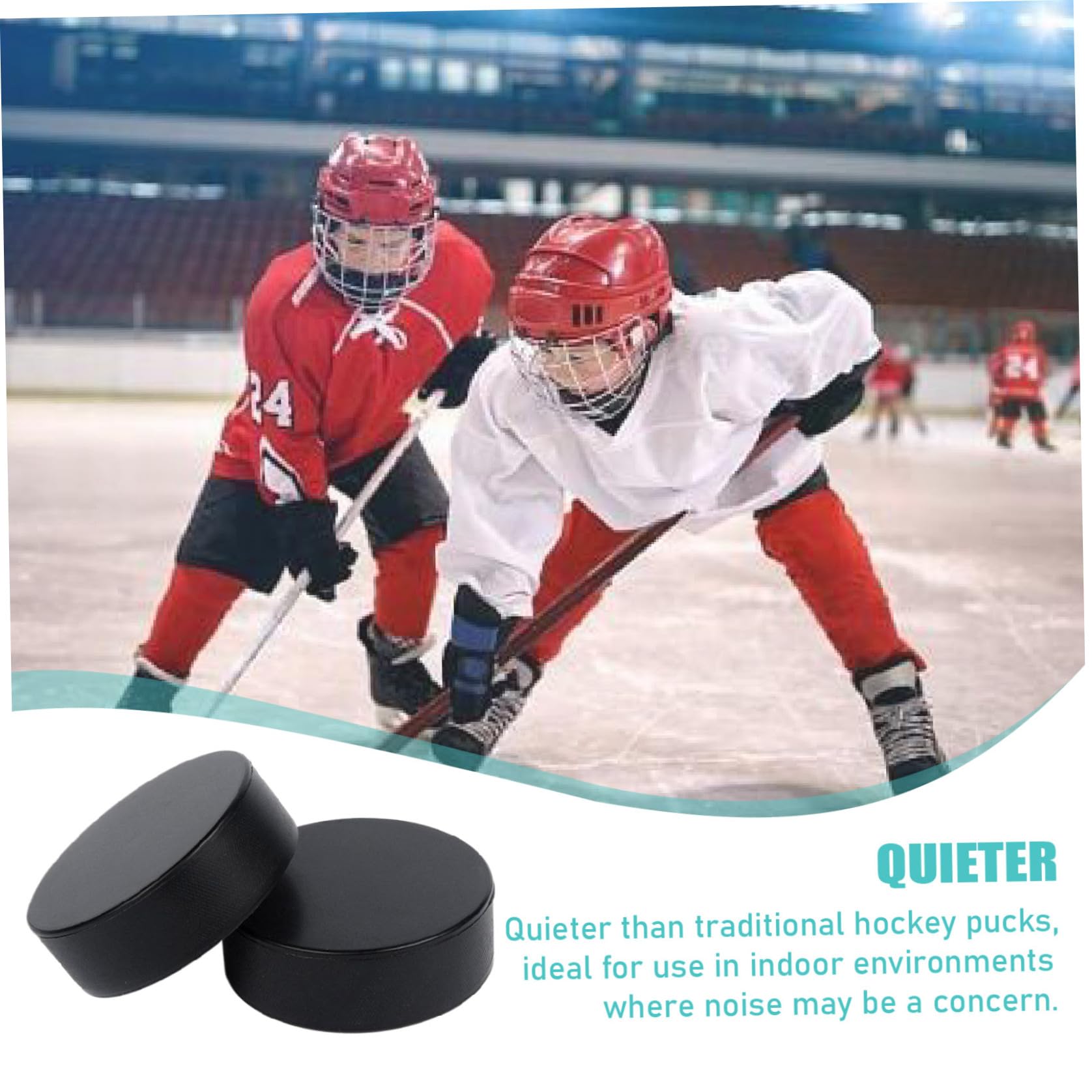 NIDONE Foam Ice Hockey Pucks 4pcs Hockey de Glace résistant aux usures Poudoise légère pour pratiquer et entraînement Classique Pobie Doux pour Les Cadeaux à Usage intérieur