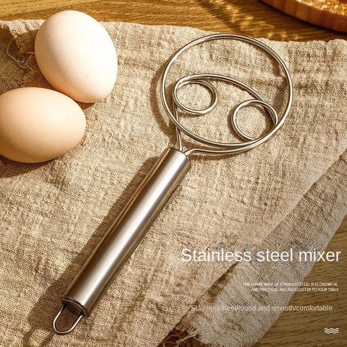Dough Whisk, Premium Stainless Steel Dutch Whisk, Dough Hand Mixer Artisan Blender for Egg, Bread, Cake, Pastry, Pizza Dough – Perfect Baking Tools, WHISKING, TIRRING Kitchen Tools (1 PC)
