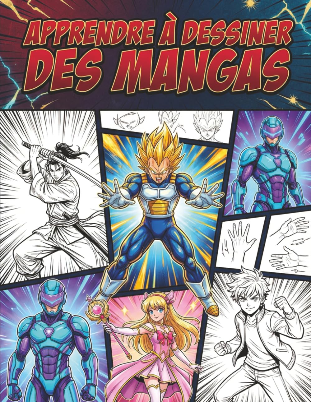 Apprendre à dessiner des mangas: Le cadeau parfait pour les fans de mangas – visages, corps et expressions décomposés visuellement