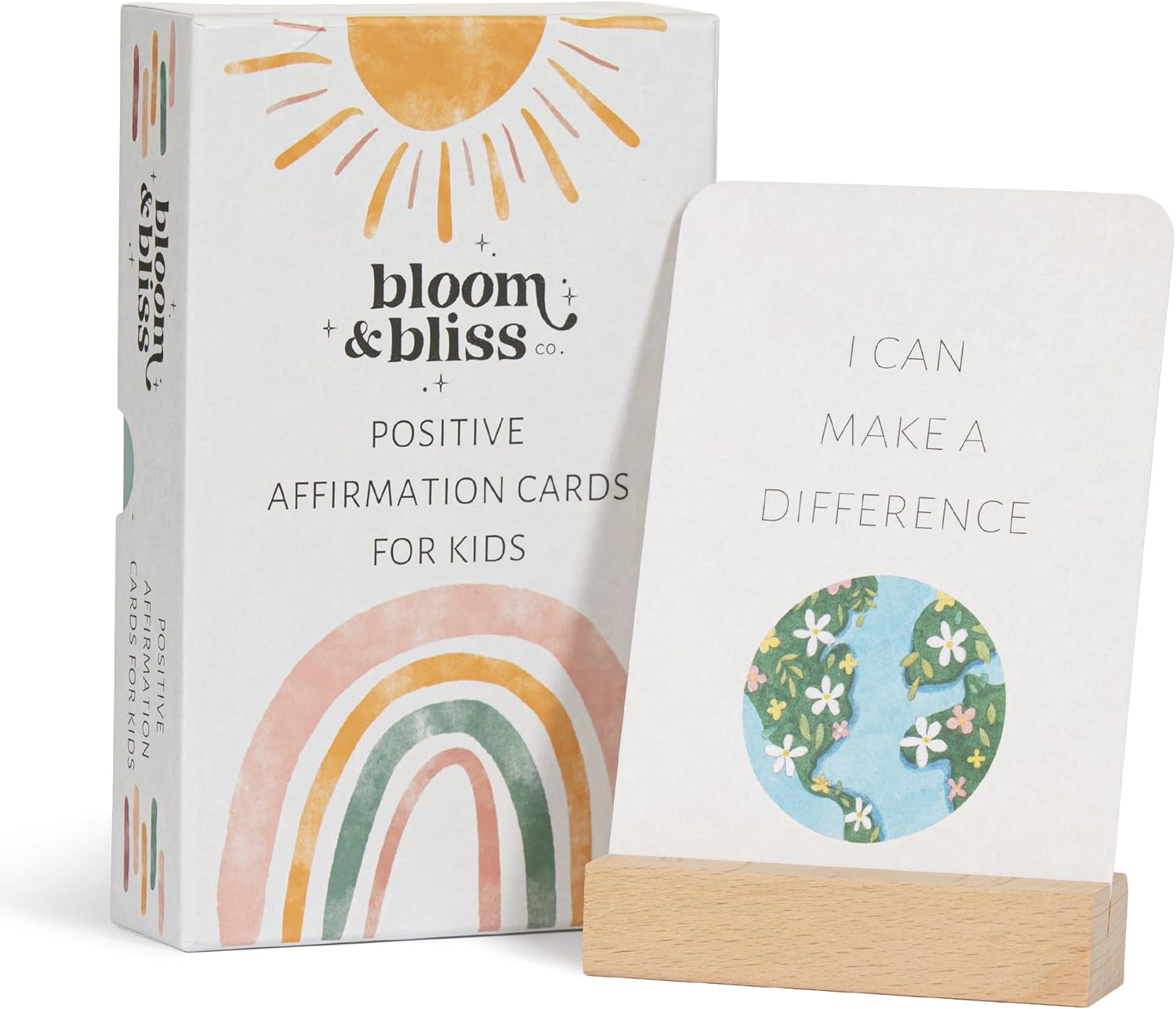 Positive Affirmation Cards for Kids and Grandkids - 50 Inspirational Cards with Display Stand - Daily Affirmations for Kindness, Mindfulness and Motivational - Oracle Cards