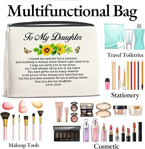 Miniatura 4 de Regalos para hija de mamá, bolsa de maquillaje para hija, regalos para hija, regalo para hija de madre, a mi hija bolsa de cosméticos bolsa de viaje