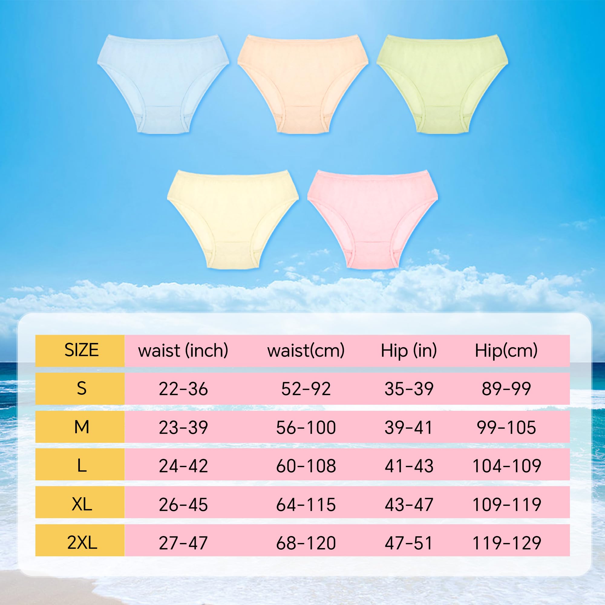Travelcare Biancheria Intima Femminile USA e Getta per Viaggi Mutandine Colorate da Donna in Cotone Scritte per soggiorni d'emergenza in Ospedale soggiorni termali in Hotel
