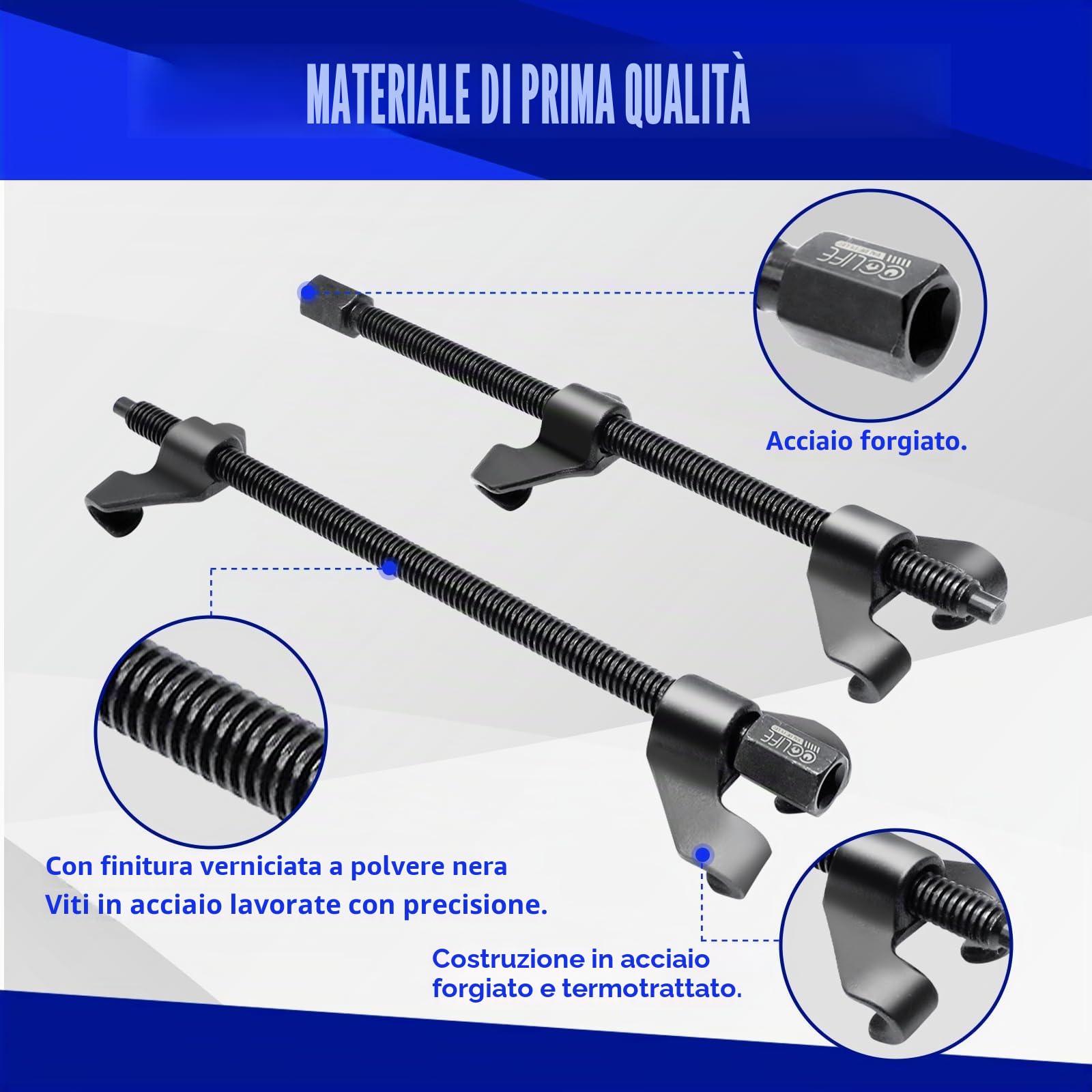 CCLIFE 2 Pezzi Professionale Compressore Molla Ammortizzatori per Auto Strumenti di Estrattore Molle Ammortizzatore, 370mm