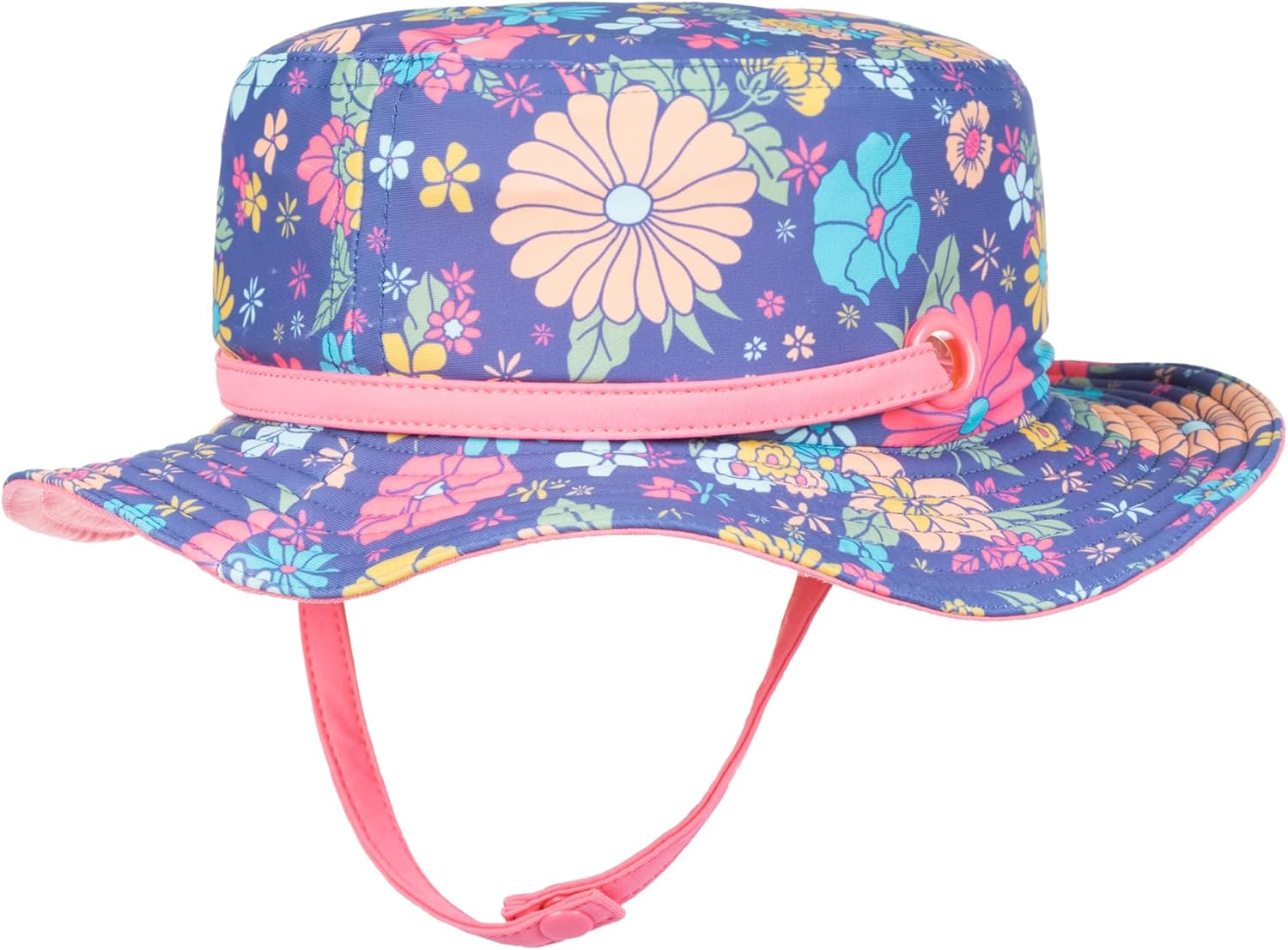 Roxy Baby's New Bobby Reversible Swim Bucket Hat - Wide Brim Sun Protection - Chin Strap - Stylish and Functional Swimwear