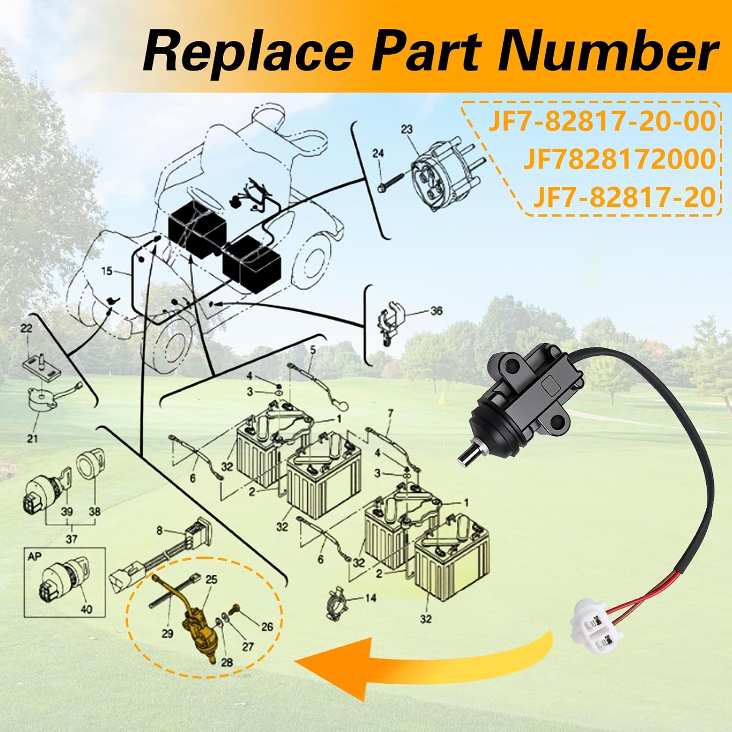Golf Cart Stop Switch Accelerator Micro Stop Switch Compatible with Yamaha G14 G16 G19 G20 G21 G22 G29 Gas & Electric Models Replace#JF7-82817-20