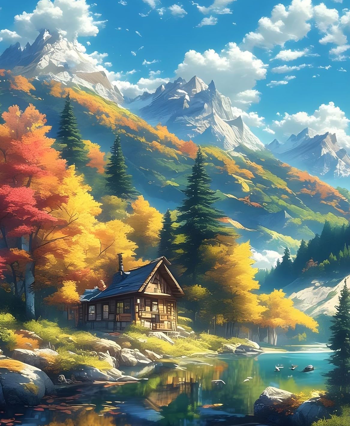 Landscape Paint by Numbers Kit for Adults, Paint by Number for Beginners, Adult Paint by Number Kits for Gifts and Home Wall,Decor 16x20 Inch,Includes Some Optional Frames (Frame, Landscape 4)