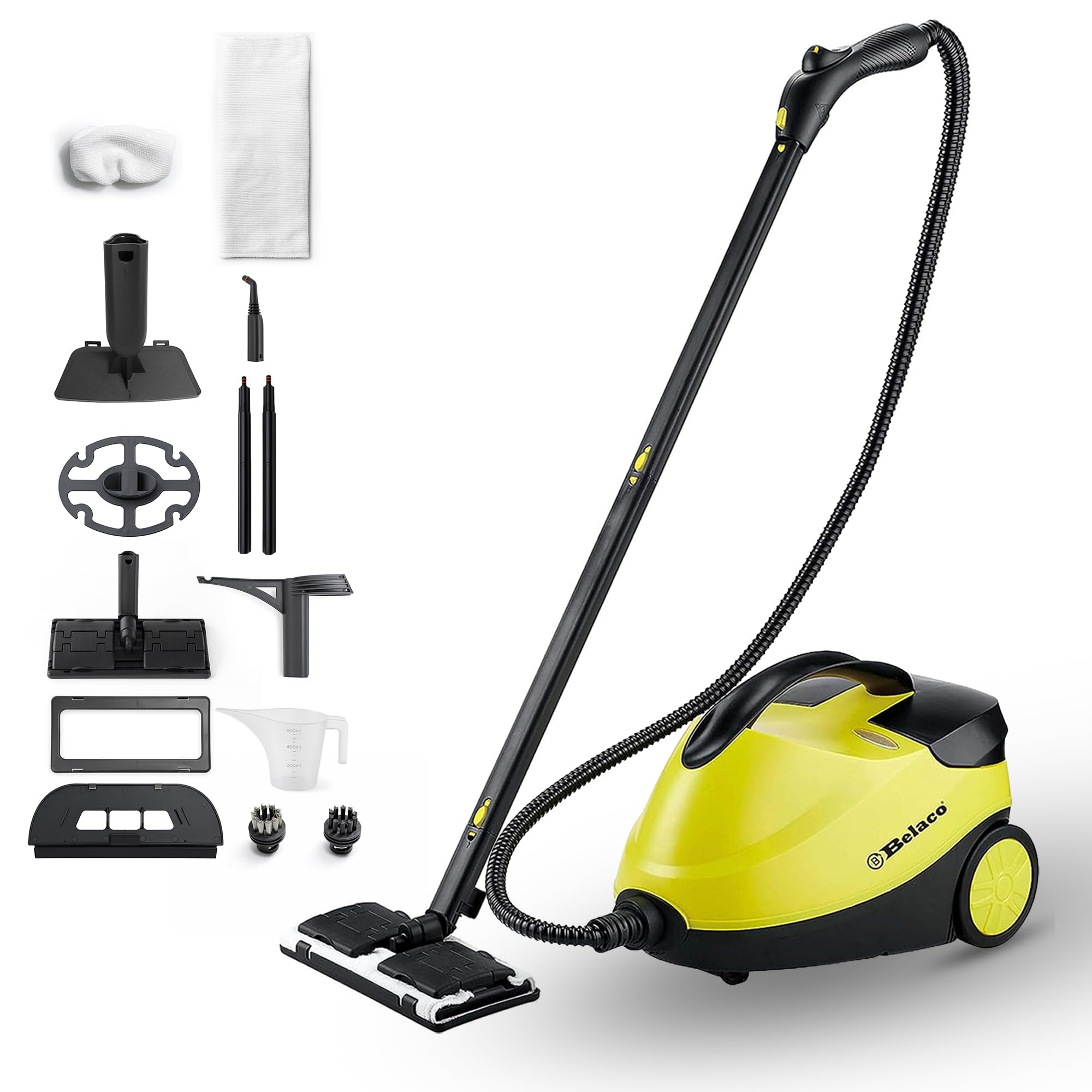 Belaco Steam Mop Cleaner Multipurpose Steam Cleaner 4 Bar 2000W 1.7L Boiler Capacity 13 Accessories For Floor Mop Window Carpet Kitchen Bathroom Etc 3M Long