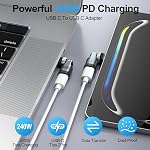 USB C 90 Degree Adapter [2-Pack], 240W PD USBC Right Angle Connector, 360° & 180° Rotatable USB C Extension Adapter for MacBook, iPad, iPhone 17/16/15, Galaxy, Tablet, Laptop