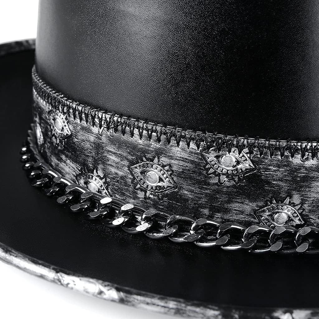 ujeer Plague Doctor Hat Leather Steampunk Top Hat for Halloween Costume Adult Props Cosplay Nightclub : Clothing, Shoes & Jewelry