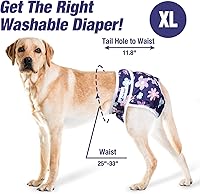 Vista 47 de Pet Soft Washable Female Diapers (3 Pack) Female Dog Diapers, Comfort Reusable Doggy Diaper for Girl Dog in Period Heat (Sprightly, XS)