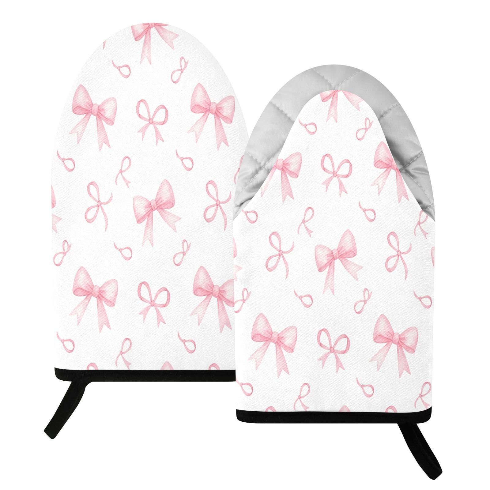 BURSTDDY Bows Oven Mitt,Heat Resistant Kitchen Mitts for Cooking