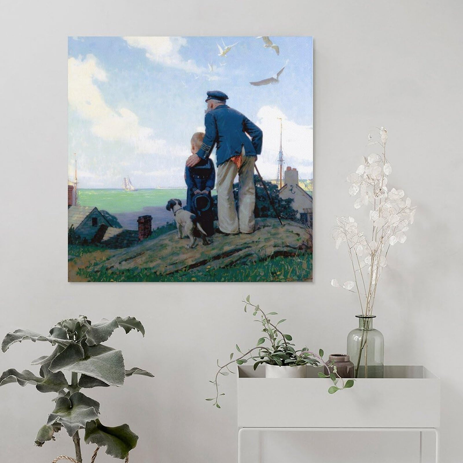 額装済/Beside the Sea/ロバート マザーウェル/アートポスター Amazon.com: JU XIANG Norman Rockwell Prints Old Man And Boy