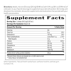 Biochem 100% Whey Isolate Protein Powder - Grass Fed, Low Carb, Keto-Friendly, Non-GMO, Gluten-Free - Supports Immune Health & Muscle Recovery 20g Vegetarian Protein per Serving - Natural Flavor,1.5lb