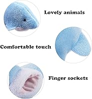 Vista 4 de 20 marionetas de animales para dedo de diferentes dibujos animados hechas de terciopelo suave, juguetes para rellenar cestas de Pascua