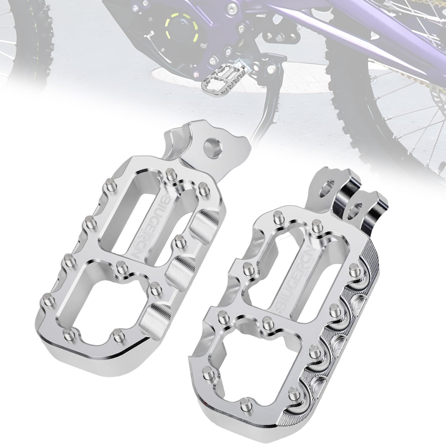Dirtbike Fussrasten CNC Aluminium für Surron Light Bee S X L1E LBX Sur Ron Segway X260 X160 Elektro Dirt Bike Silber