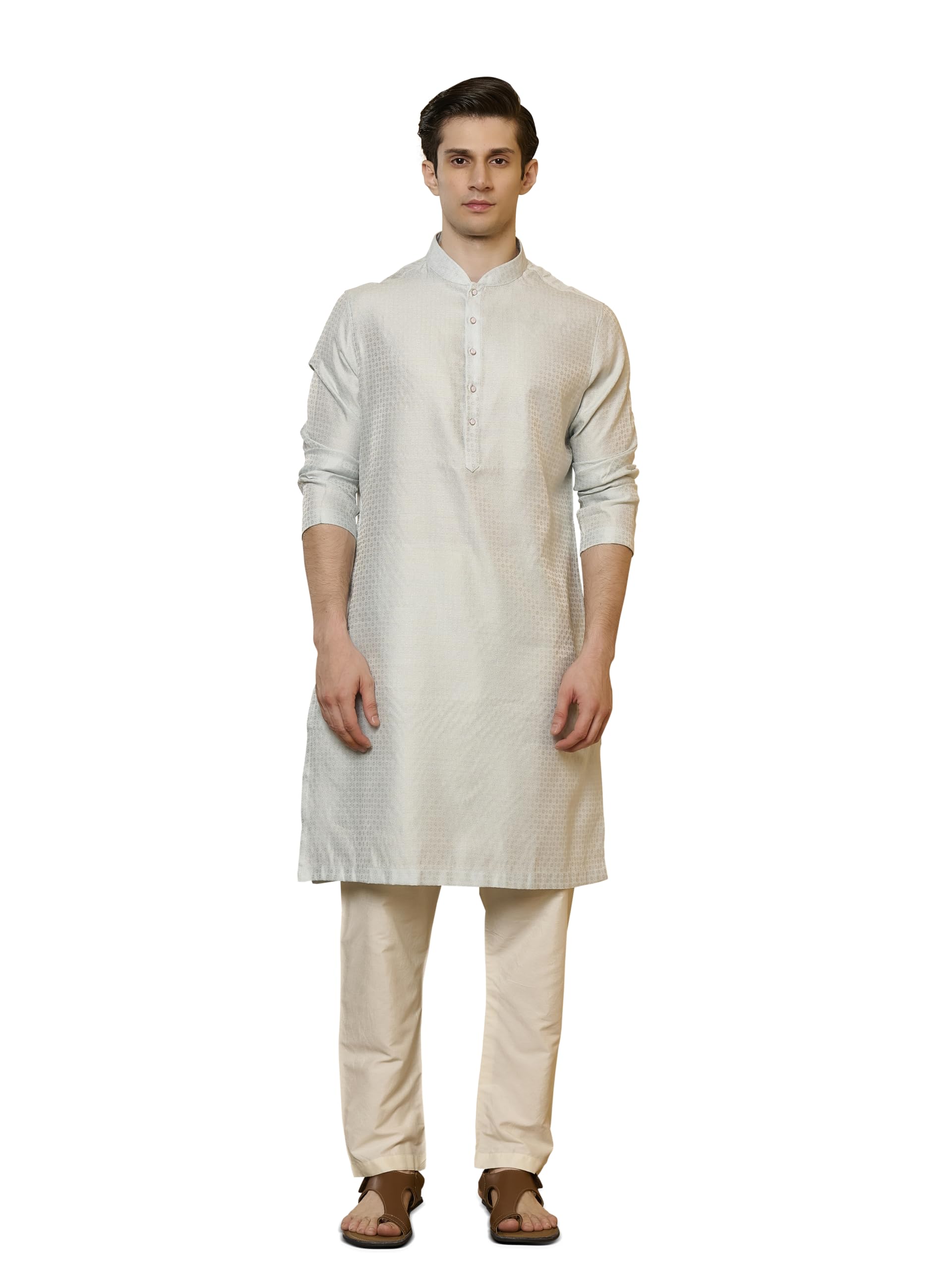 tasva Azure Weave Kurta Set-picture-38