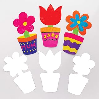 Baker Ross AT377 Flowerpot Card Blanks, Spring Craft Blanks for Kids Arts and Crafts (Pack of 30)