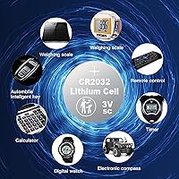 Vista 3 de 20 unidades - Pila de botón CR2032 de litio de 3 V, celda de moneda de botón 2032