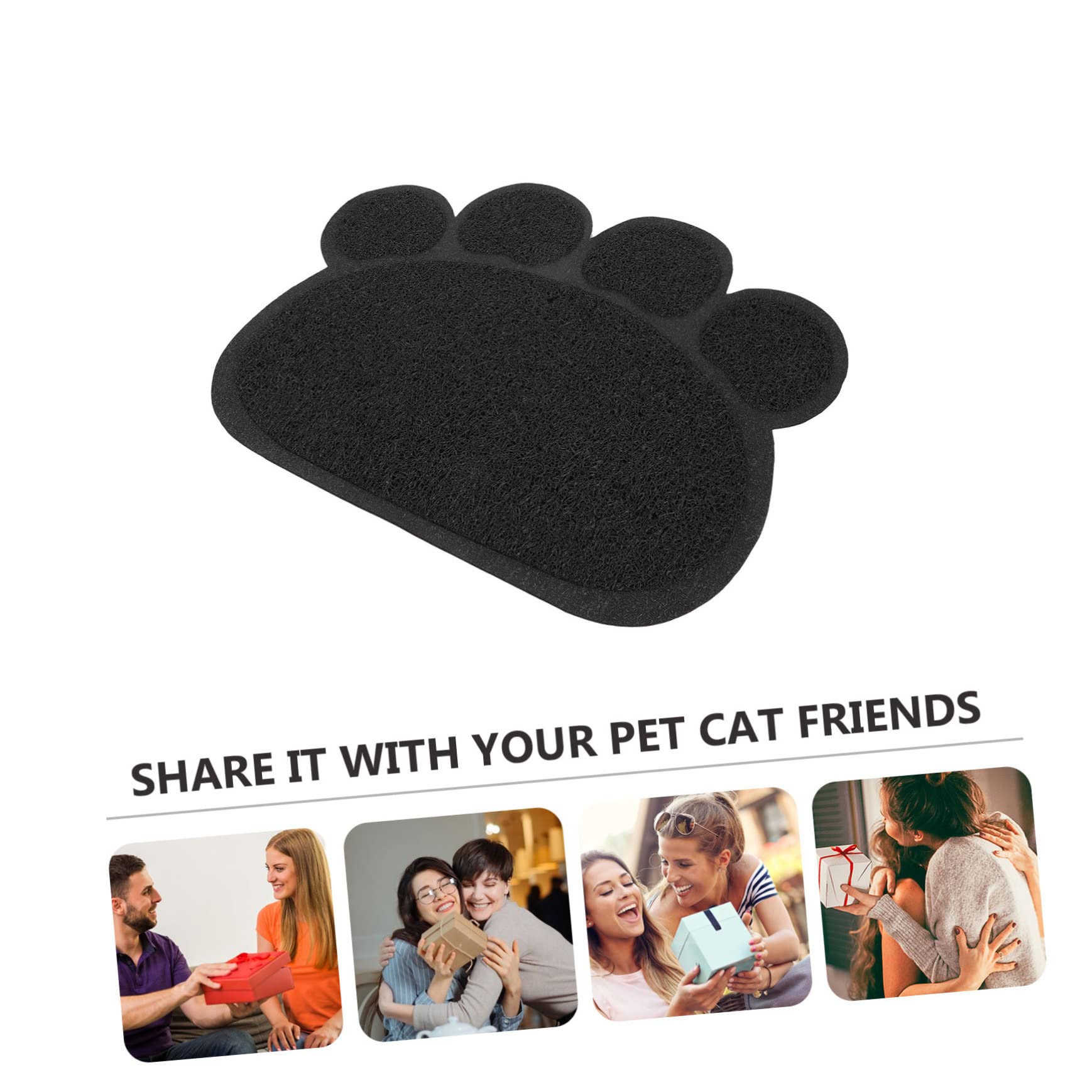 BESPORTBLE 3St Haustierbedarf katzenklo vorlegematte katzenklo vorleger matte Katzentoilette Wasserdichte Teppiche für den Innenbereich katzenstreu PVC-Streumatten Katzentrinkschale Pad Black