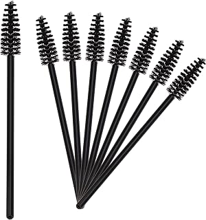 Ukerdo Extensions Mascara Wands Spoolie Brush Disposable Eyelash Cosmetic Cleansing Applicators Eyebrow Lash Comb Tool Kits Black Handle-50pcs