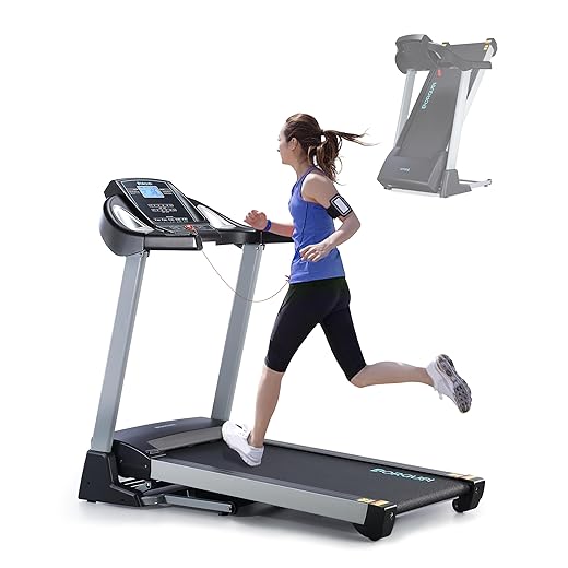 Treadmill with 15% Auto Incline - 350 LBS Capacity, 3.5HP Electric Folding Treadmill Up to 10MPH Speed, Running Machine with 20" Wide Tread Belt & LCD Display for Home Use, Bluetooth Speaker