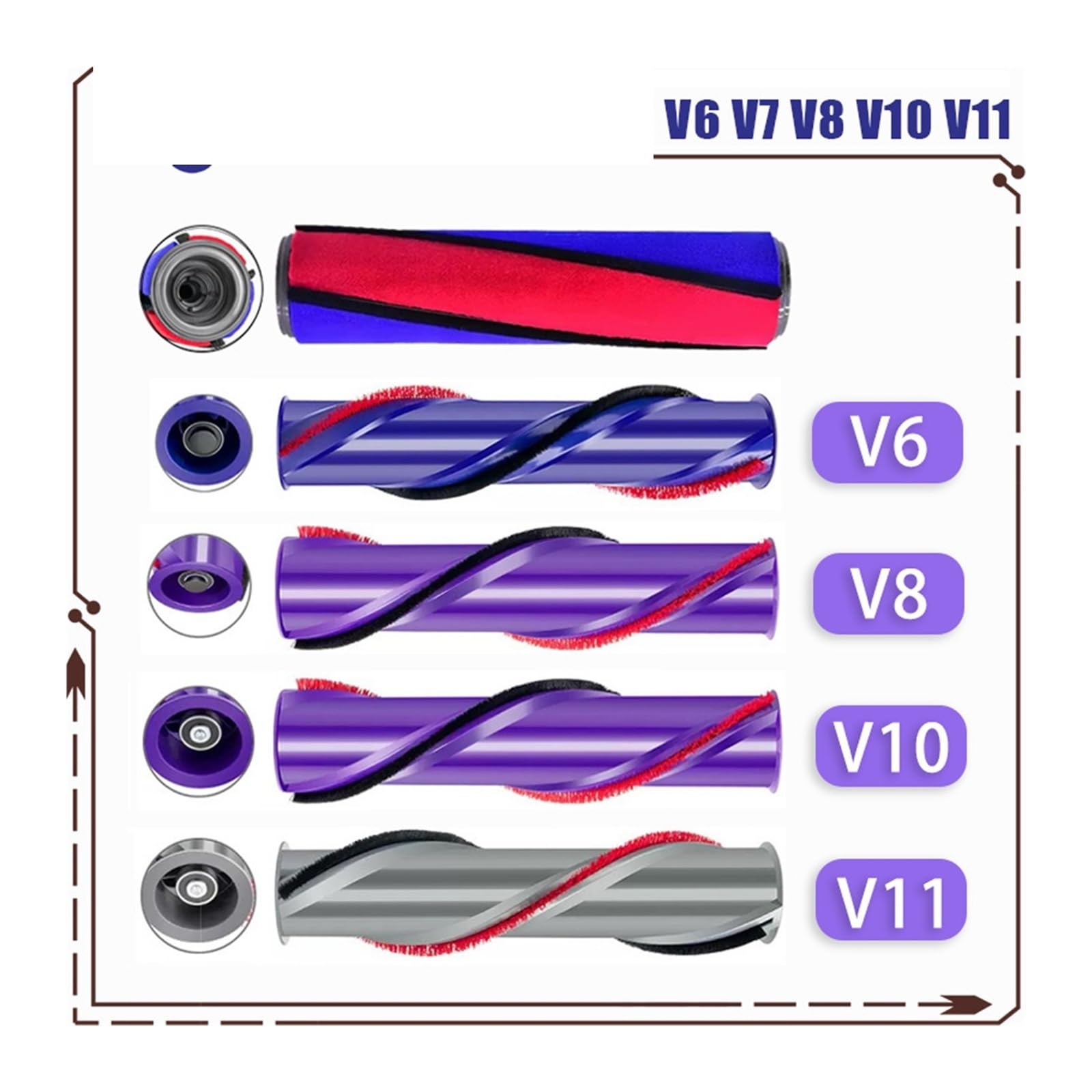 Brosse à rouleau souple for aspirateur, Compatible avec Dyson, V7