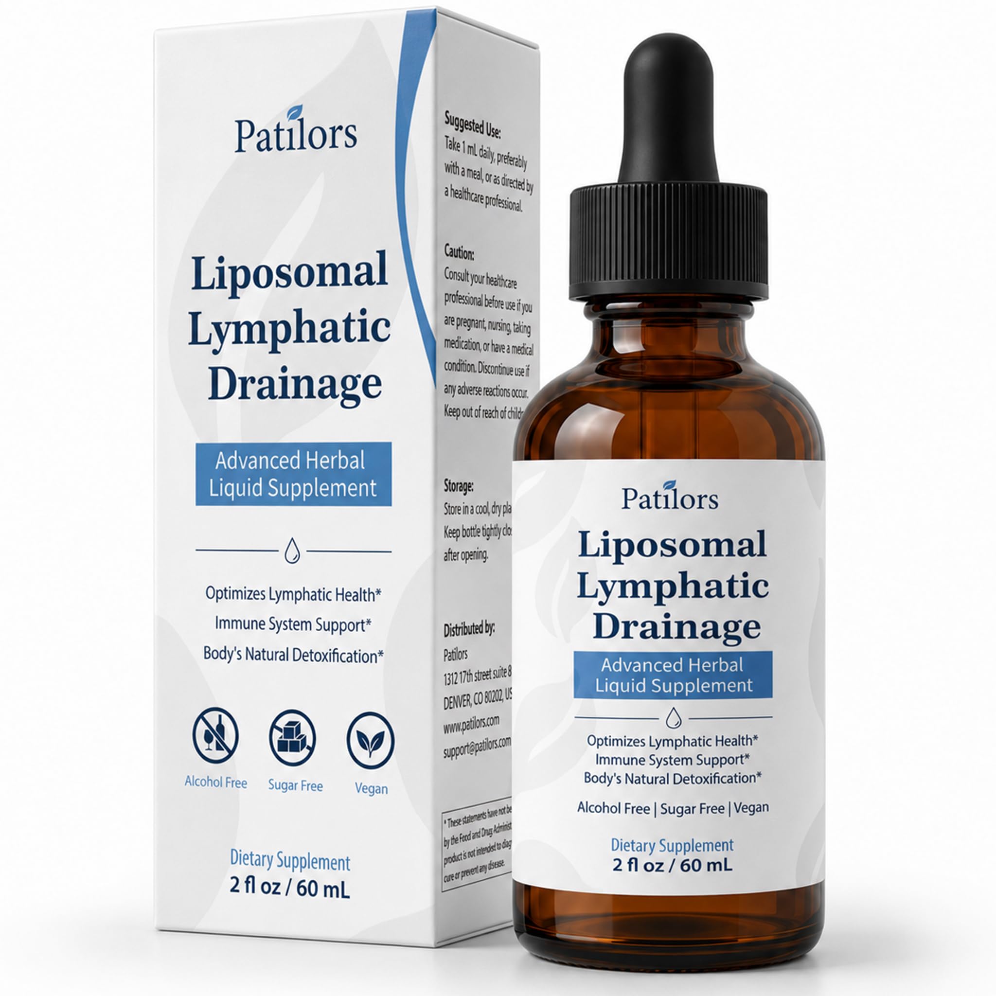Liposomal Lymphatic Drainage Drops, Advanced Herbal Lymphatic Drainage Supplements with Cleavers, Red Clover, Echinacea, Dandelion, Burdock Root, Elderberry & Calendula, 2 fl oz 2 Fl Oz (Pack of 1)