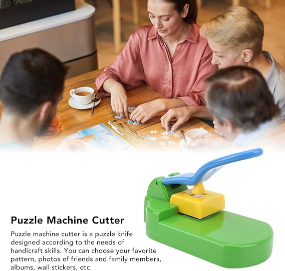 Puzzle Maker Machine Cutter, DIY Jigsaw Puzzle Making Machine with 10 Cardboard Professional Light ABS DIY Puzzle Mini Tool Crafts Make Jigsaw Puzzles Scrapbooking