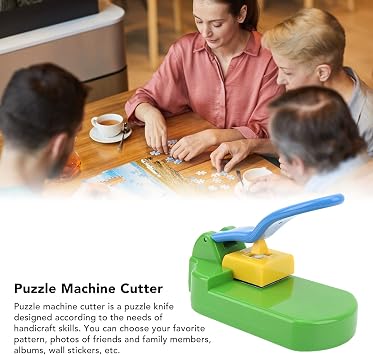 Puzzle Maker Machine Cutter, DIY Jigsaw Puzzle Making Machine with 10 Cardboard Professional Light ABS DIY Puzzle Mini Tool Crafts Make Jigsaw Puzzles Scrapbooking