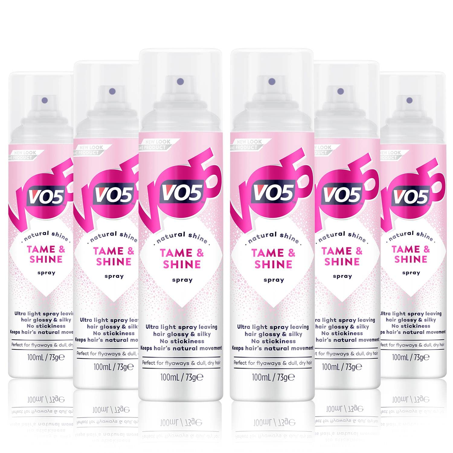 VO5 Tame & Shine Hair Spray For the smoothest, glossiest frizz-free finish with ultra light, non sticky formulation, 100 ml Bulk buy (6)