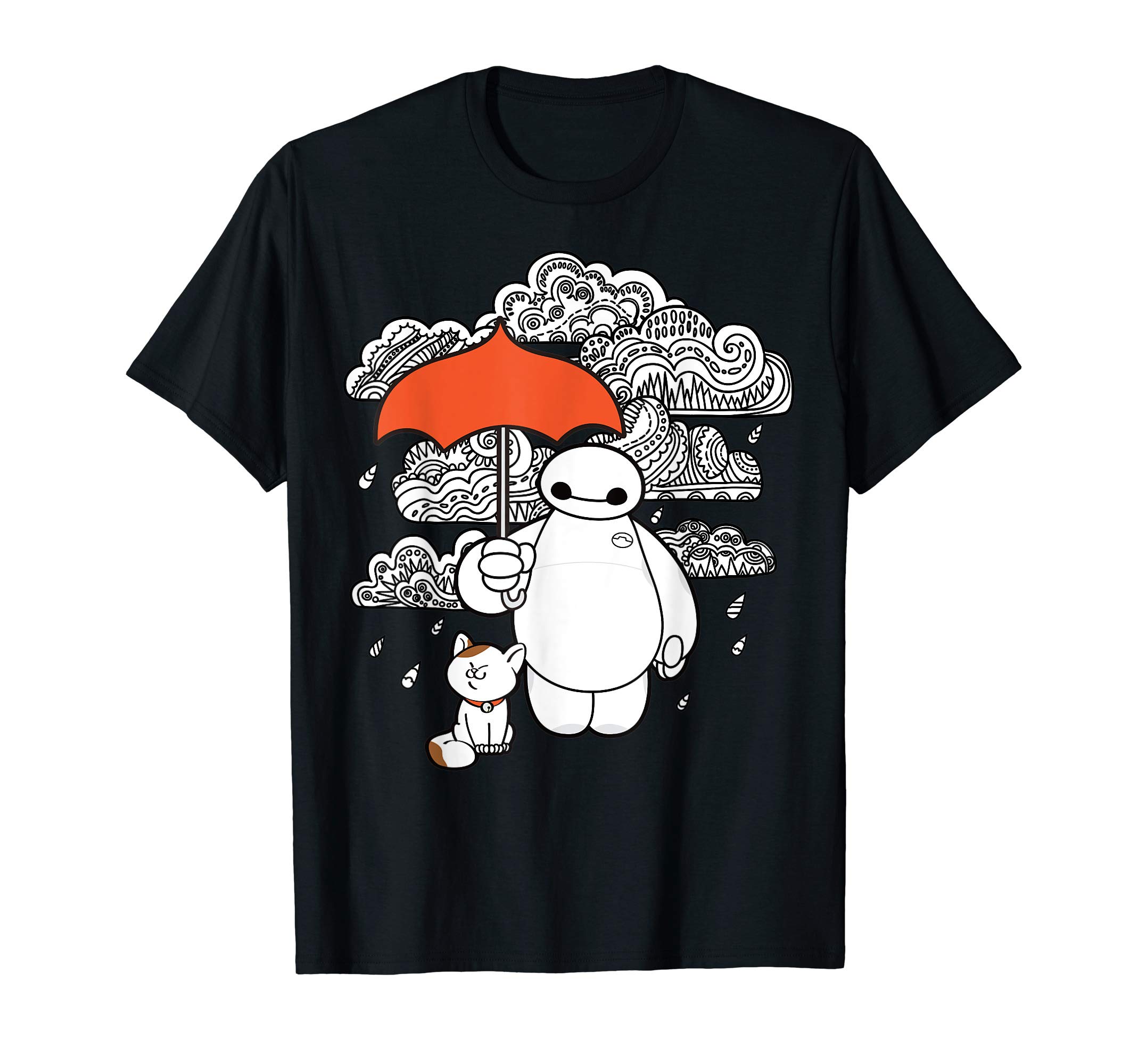 Disney Big Hero 6 Baymax Patterned Rain Clouds Portrait T-Shirt