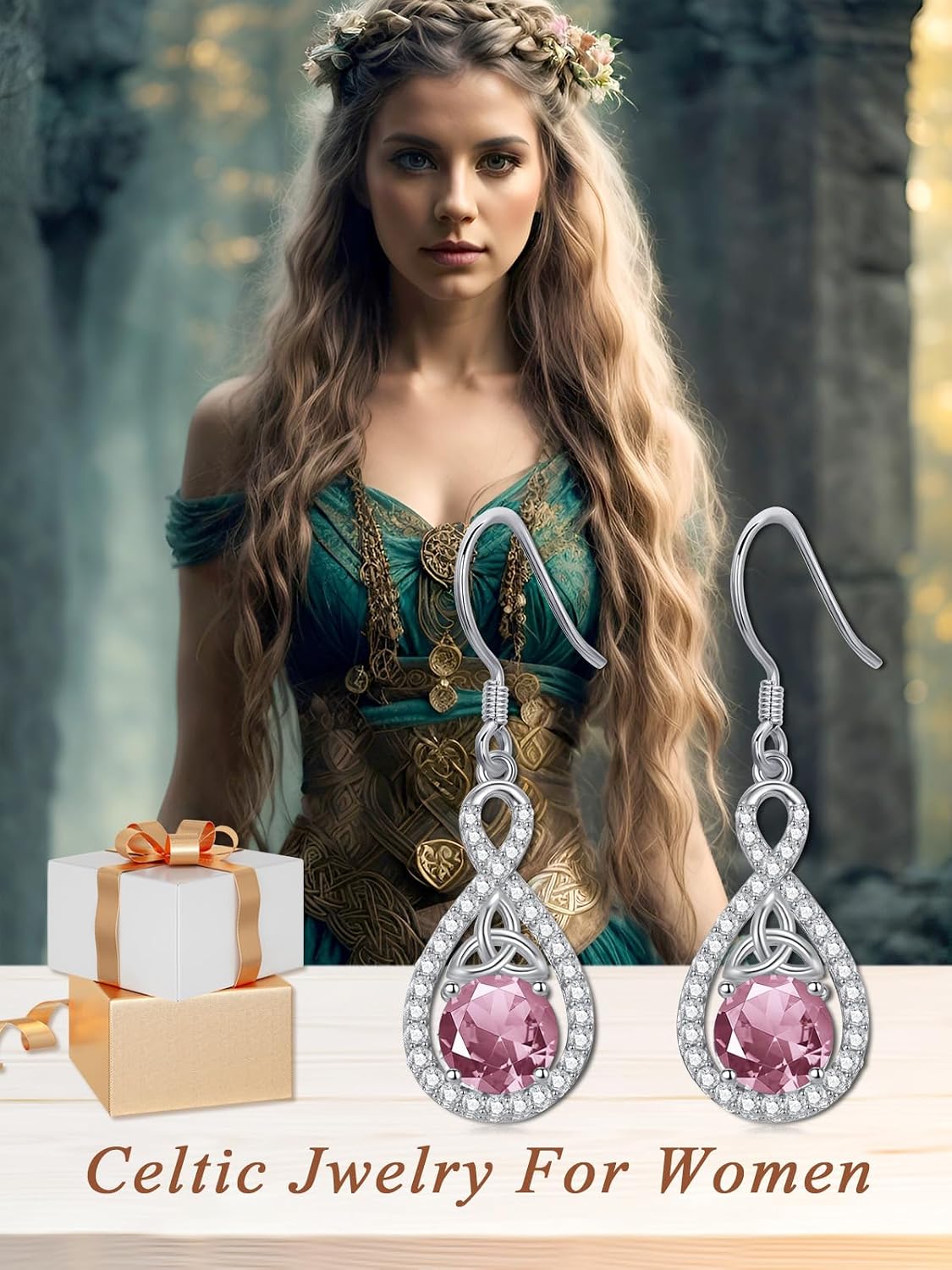 925 Sterling Silver Birthstone Teardrop Crystal Dangle Earrings – Mothers Day Anniversary Birthday Gifts for Women – Hypoallergenic Colorful Gemstone Jewelry for Mom Wife Daughter
