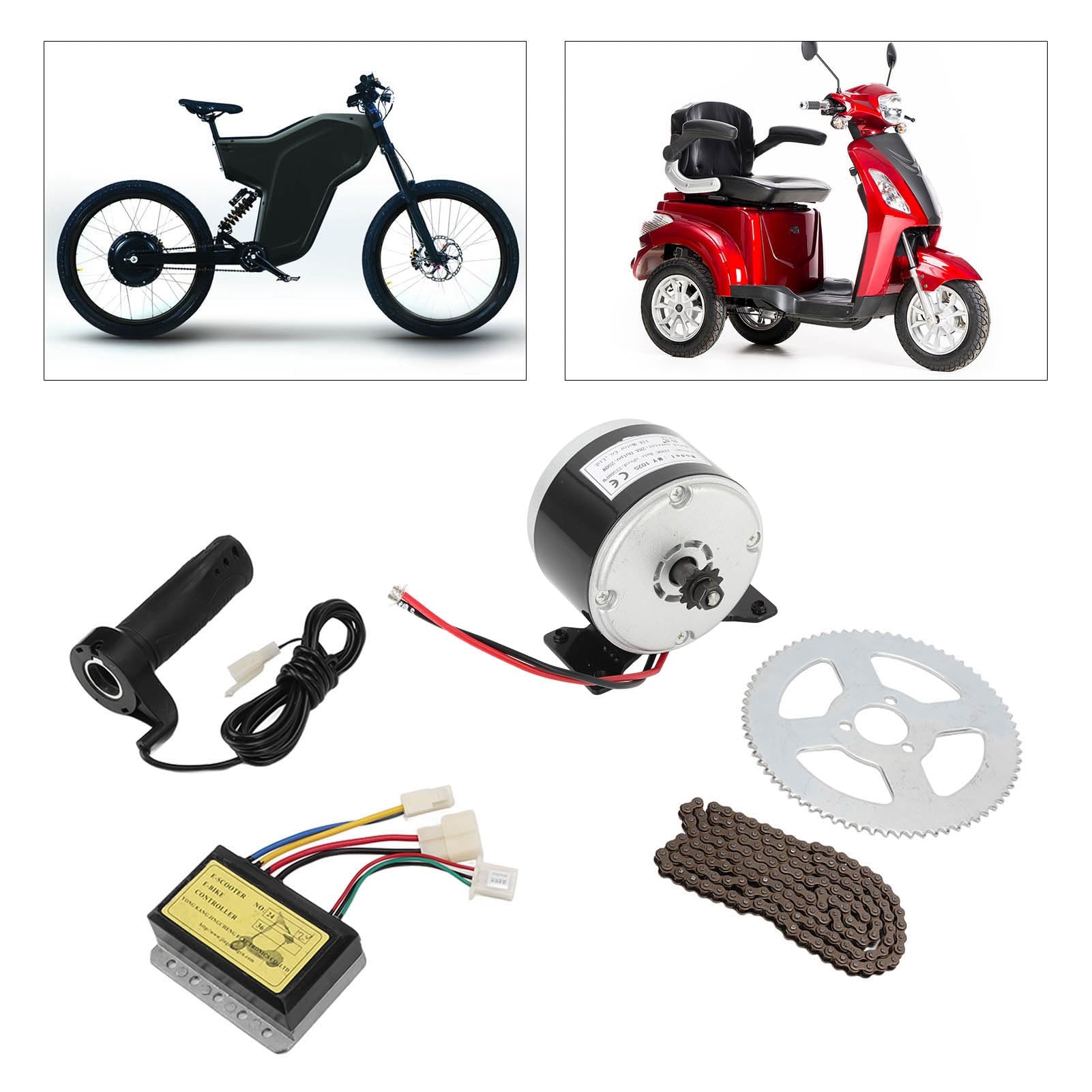 12V 250W Elektromotor, Hochgeschwindigkeitsmotor -Kit mit Controller, 2750 U/min E -Zyklus -Umrechnungskit für Elektromotor und Motorrad