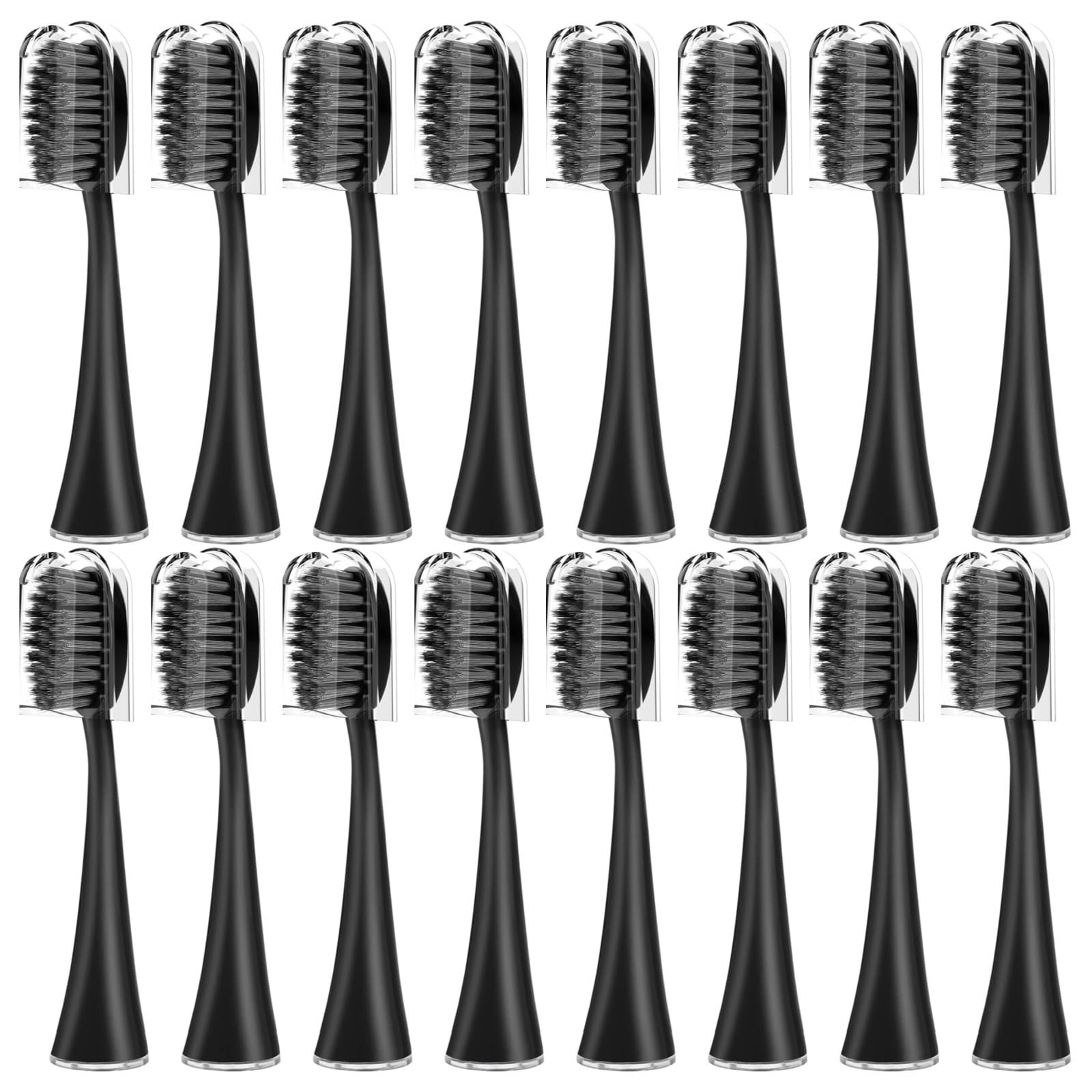 Cabezales de repuesto for cepillos dientes | Compatibilidad con cabezal eléctrico Seago(16pcs BLACK)