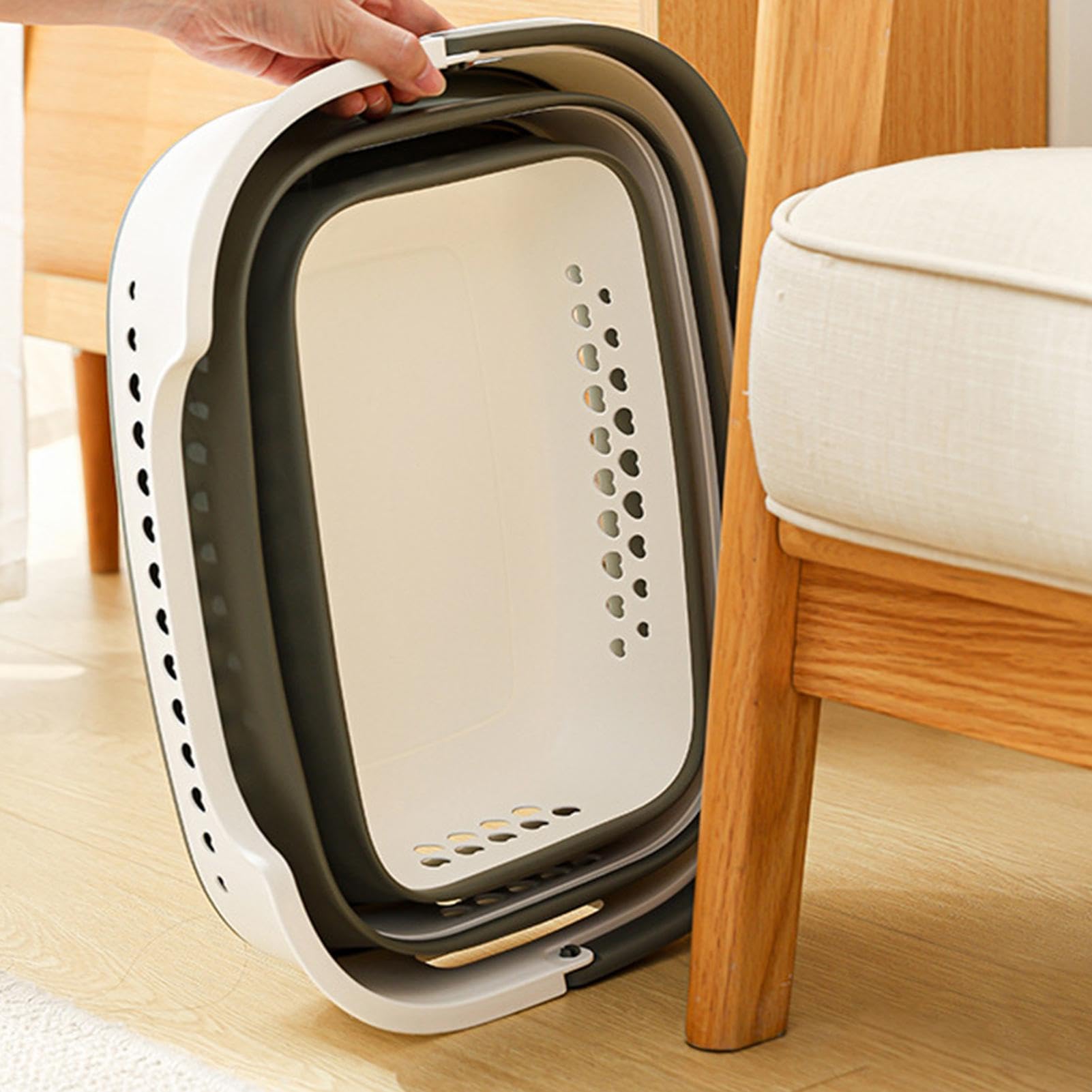 Cesta Ropa Cubo Portátil Con Asa Y 42 L Alta Capacidad
