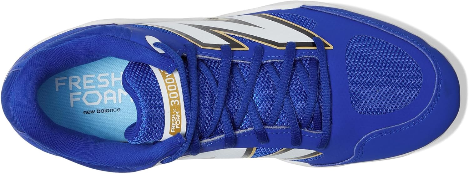 New Balance Men's Fresh Foam X 3000 V7 Baseball Shoe, Team Royal/White, 6.5 M