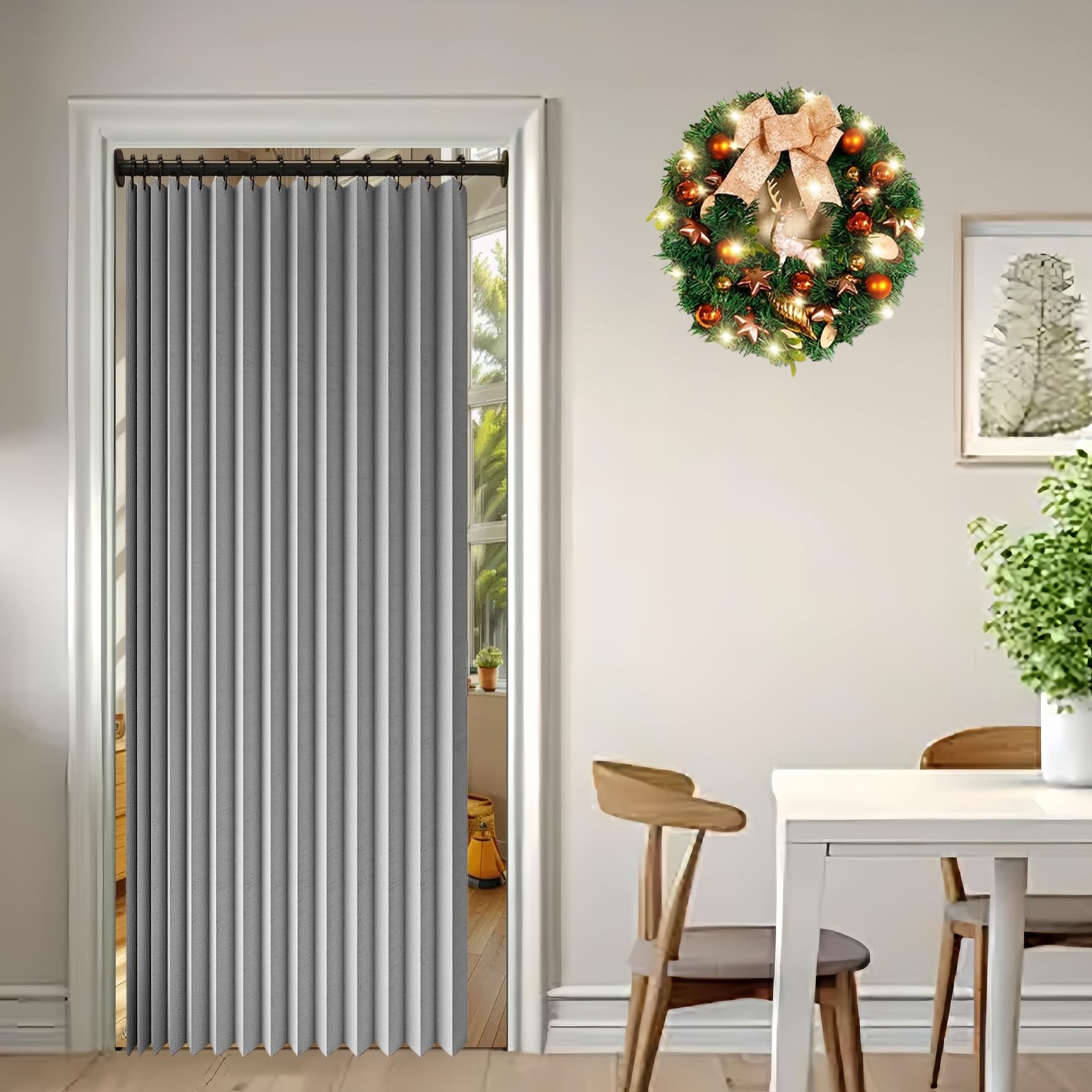 Rideau de porte pliant anti froid et chaleur pour isoler le balcon et le salon