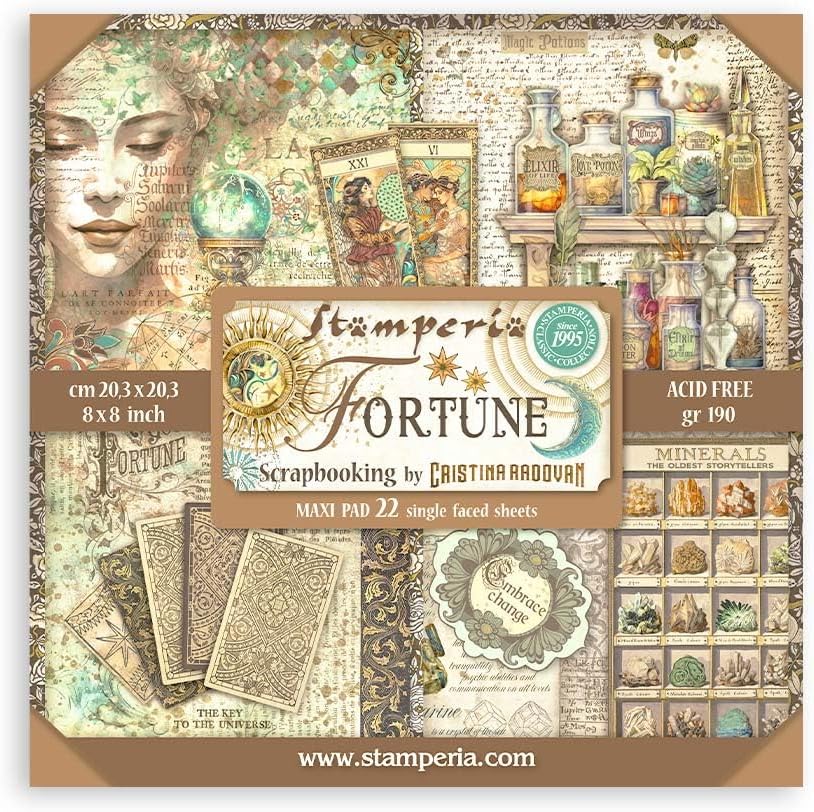 Stamperia Single-Sided Paper Pad 8"X8" 22/Pkg-Fortune