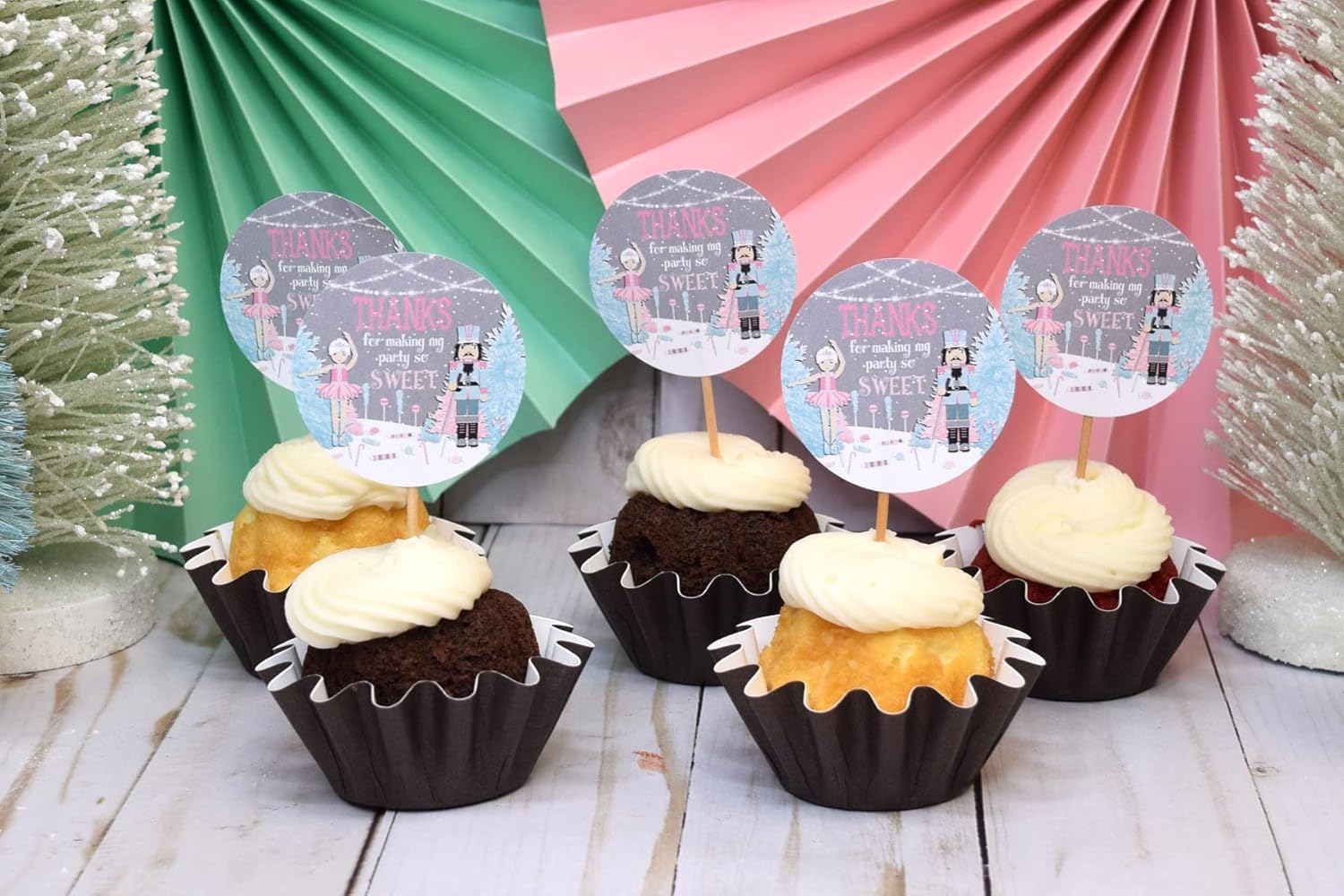 Nutcracker Land of Sweets Holiday Christmas Thank You Sticker Labels, 40 2" Party Circle Stickers by AmandaCreation, Great for Party Favors, Envelope Seals & Goodie Bags - Image 2